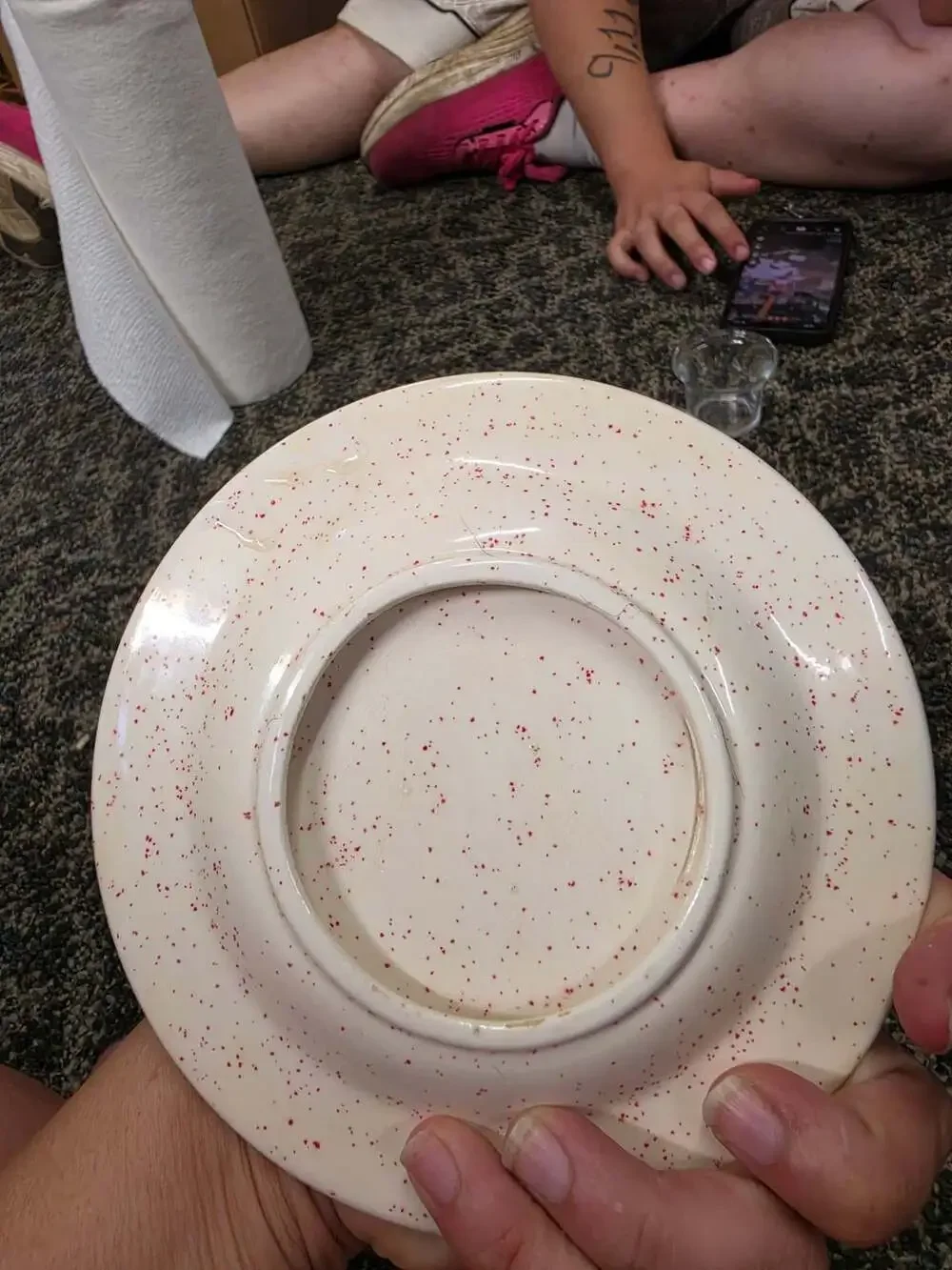 Zrike Christmas Geese Speckled Salad Plate